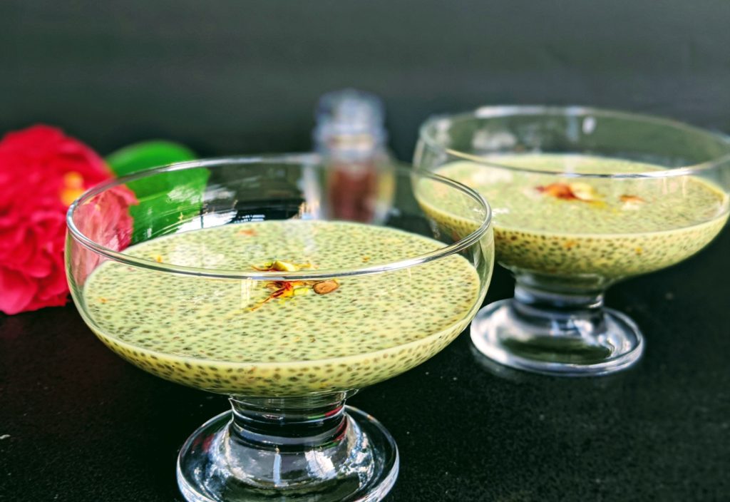 Saffron infused chia pudding